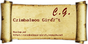 Czimbalmos Girót névjegykártya